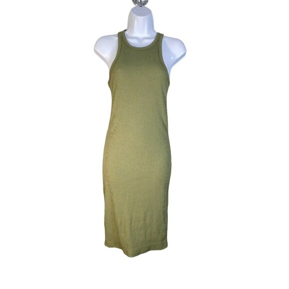 Cotton:On‎ Womens Kirsty Racerback Bodycon Dress Olive Sleeveless Size Small - Picture 1 of 6